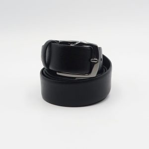 Cintura in pelle saffiano – Nero