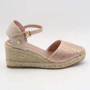 Espadrillas in tessuto laminato – Rosa