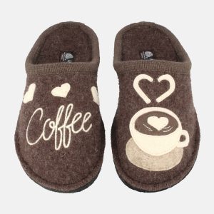 Haflinger Pantofole in lana cotta Coffee Time