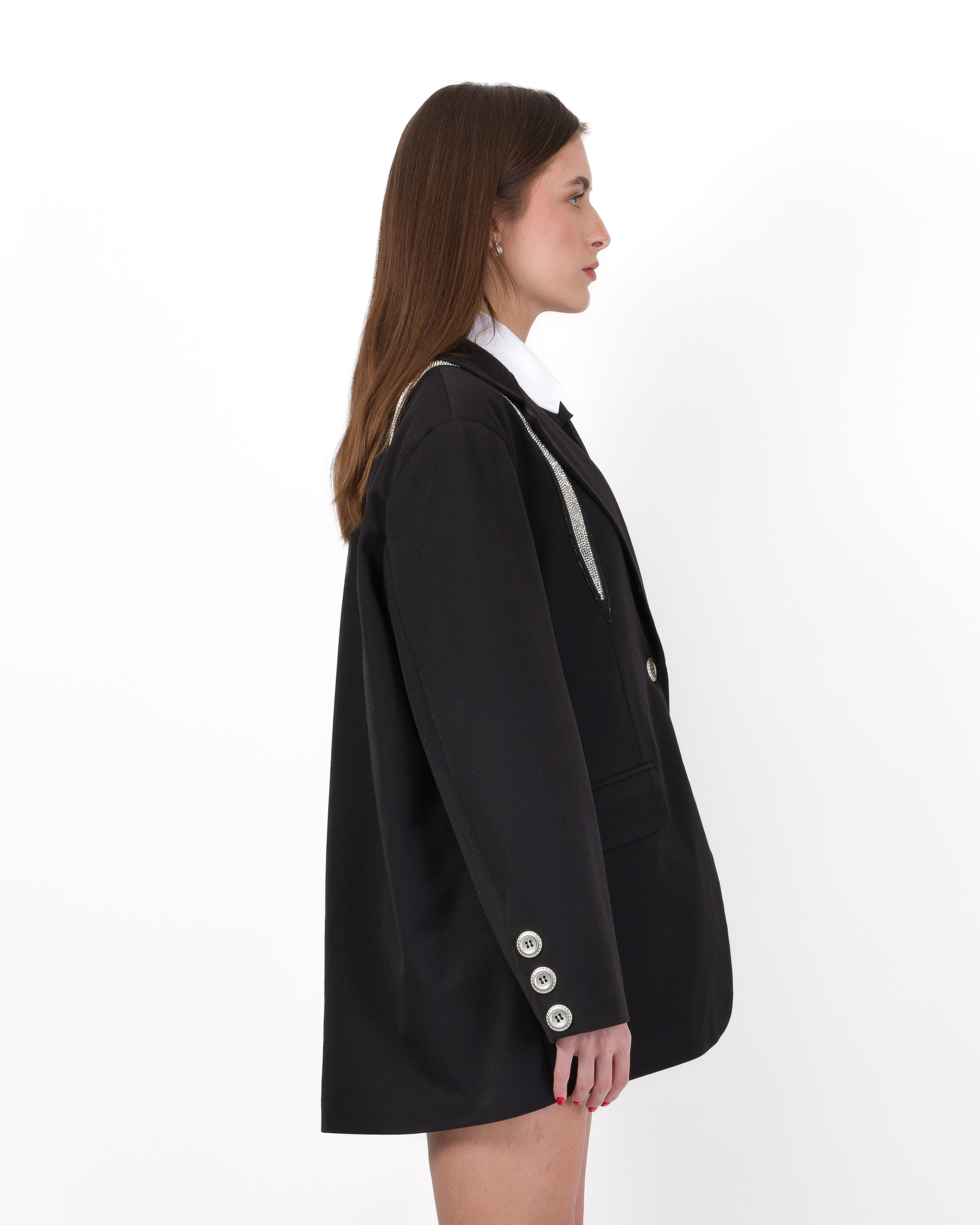 BLAZER OVERSIZE CON DETTAGLIO STRASS - immagine 7