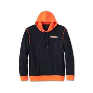 Felpa con cappuccio Kickstart da uomo – arancio e nero