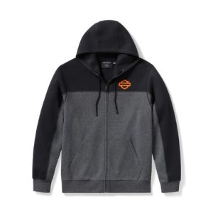 Felpa Uomo  H-D TECH Full Zip Colorblock – Grigio & Nero