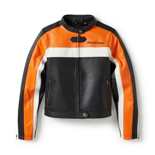 Giacca in pelle Essential Moto Blocked da donna