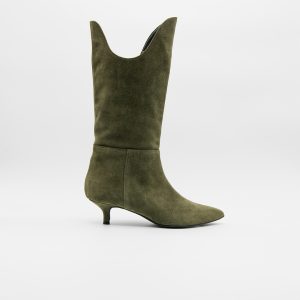 Stivale in Suede oliva ROGER 2582