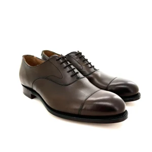 Cheaney scarpe allacciate uomo, in pelle marrone anticata, suola cuoio, cucite goodyear