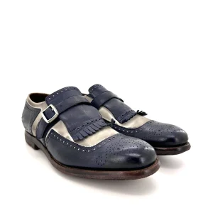 Church’s Shanghai, bicolore blu navy e bianco, suola in gomma