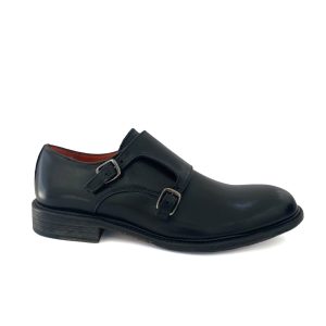 OFFICINE DEL GOLFO Calzature,doppia fibbia colore nero