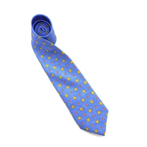 Cravatta in seta azzurra fantasia