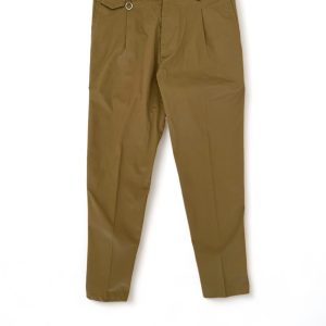 GOLDEN CRAFT pantalone charles uomo in cotone verde cachi