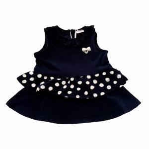 ABITO COTONE SMANICATO CON BALZA POIS