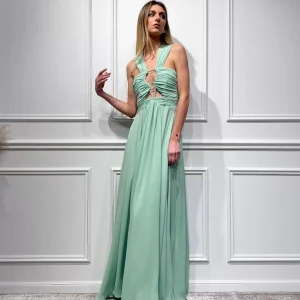 ABITO LUNGO IN GEORGETTE CON INTRECCIO – CALYPSO – SILENCE LIMITED