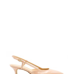 Slingback Color Carne In Vernice Con Tacco 5 cm