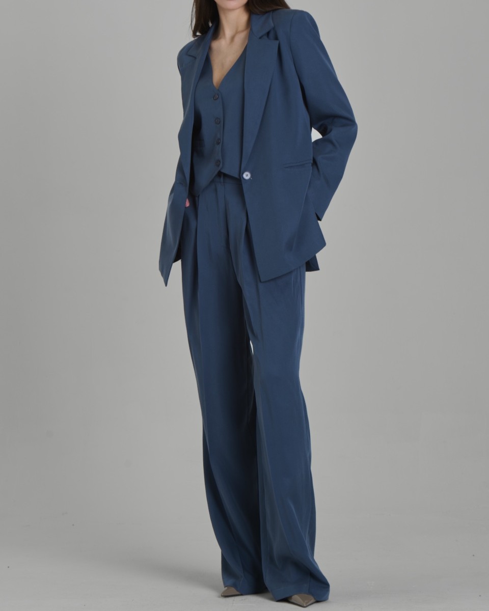 PANTALONE PALAZZO CON PINCES – LEONNIE – FACE TO FACE STYLE - immagine 3